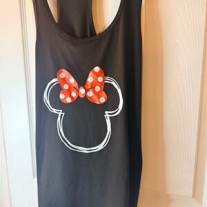 Disney Minnie Mouse Black Tank Top with Red Polka Dot Bow Design XXL